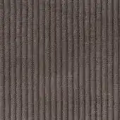 Potocco Brera A4K Tortora Scuro corduroy fabric displays a vertical rib pattern in dark brown with a matte finish and raised texture.